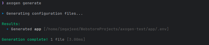 Axogen Generate Output