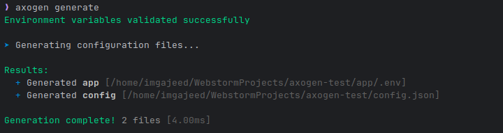 Axogen Generate Output