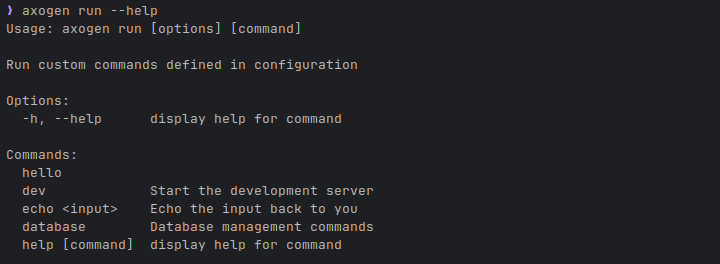 Help Output