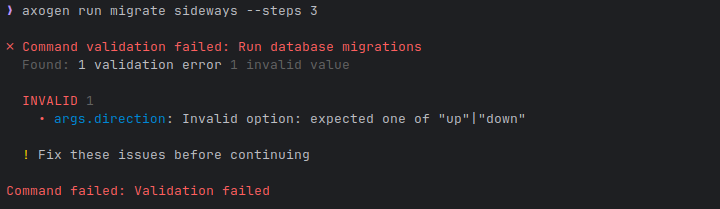 Migrate Error Output