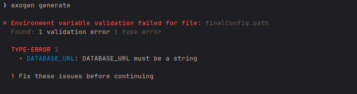 Axogen Validation Error